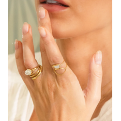 Bague APOLA - Acier inoxydable en or
