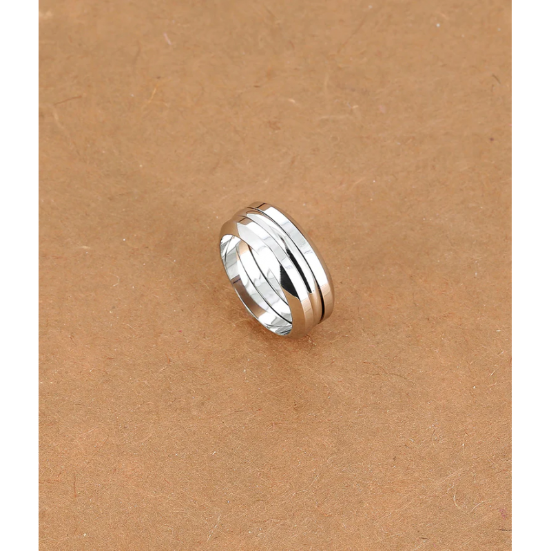 Bague BORIS - Acier inoxydable argent