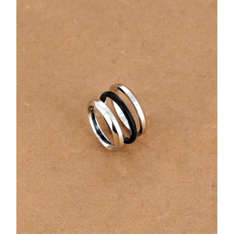 Bague BORIS - Acier inoxydable argent