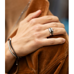 Bague BORIS - Acier inoxydable argent
