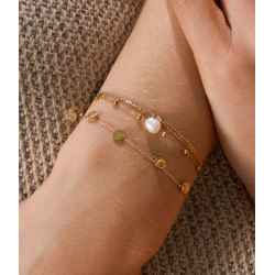 Lot CONFETTIS - Bracelet et boucles d'oreilles doré